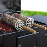 Stainless Steel Rolling Barbecue Grilling Basket - 2 Piece